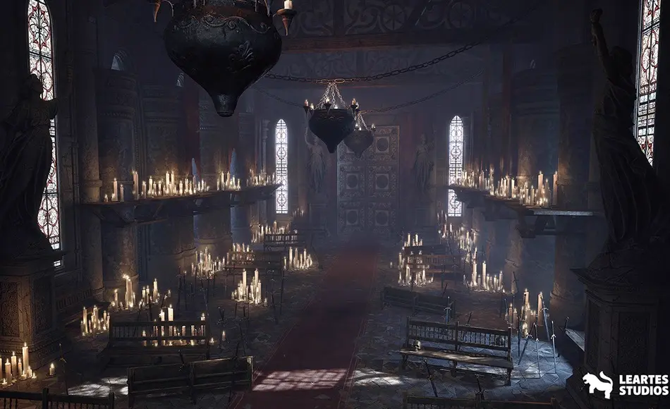 【UE5】游戏王座室内环境 Soulslike Throne Room Interior ( Soulslike Throne Medieval Soulslike Medieval )