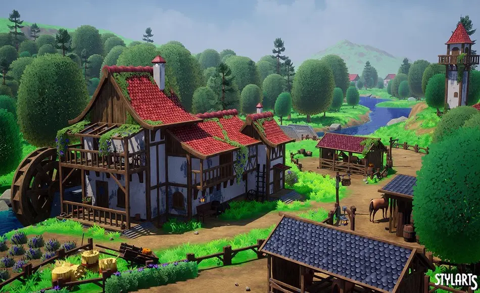 【UE5】风格化的乡村生活 Stylized Countryside Life ( Stylised Country Village Village Village Stylized )