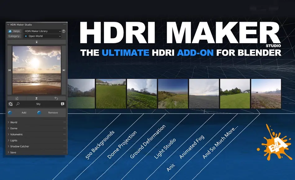 【更新】Blender插件 – HDRI环境模拟插件 Hdri Maker