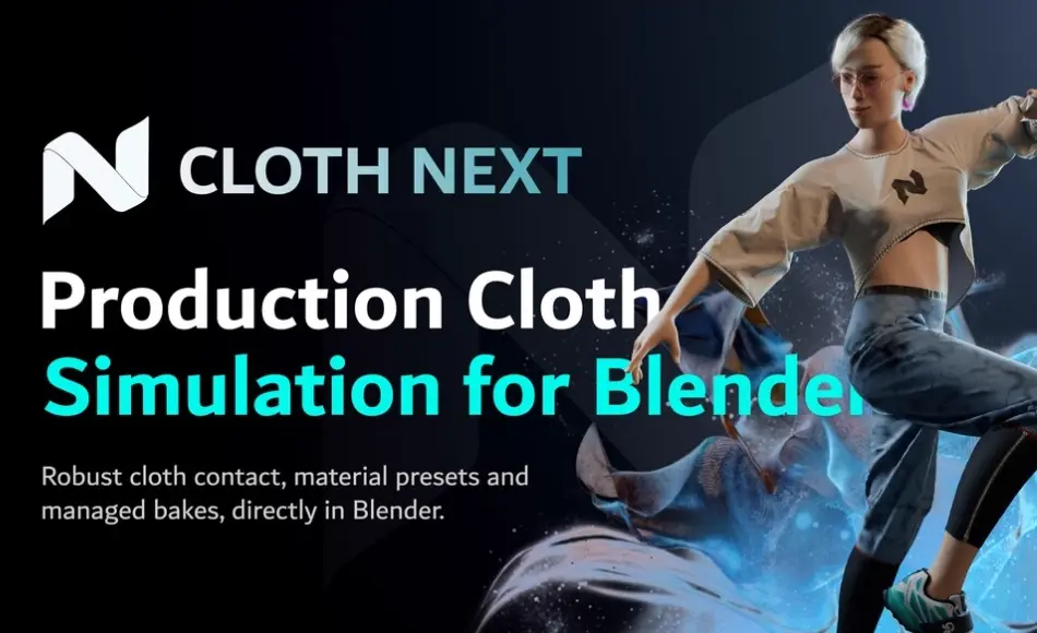 Blender插件 – 布料模拟插件 Cloth Next – Houdini-Level Cloth
