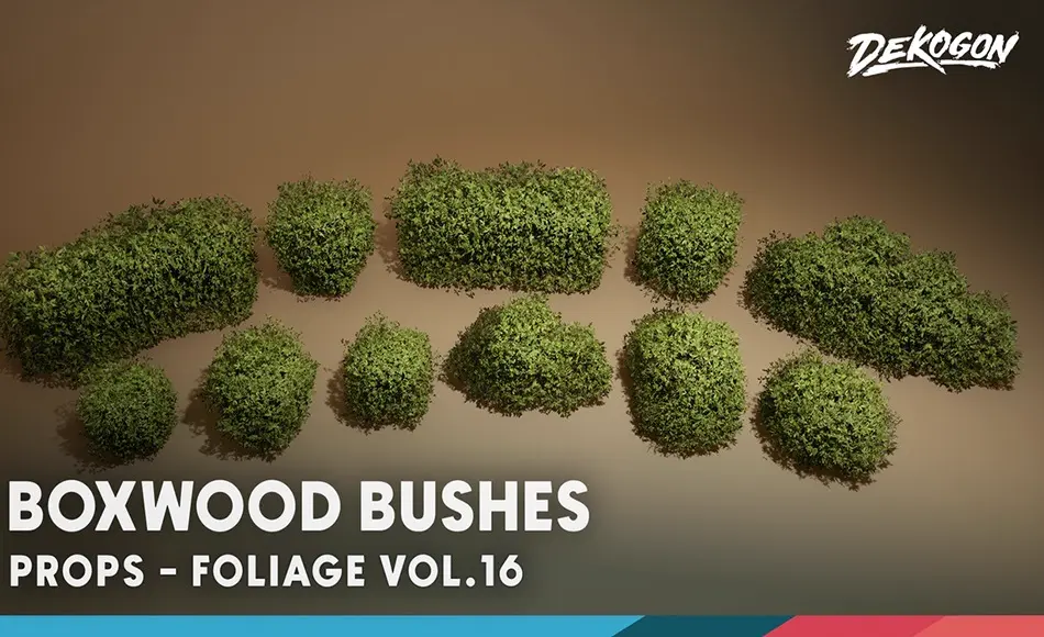 【UE5】灌木植物 Foliage VOL.16 – Boxwood Bushes (Nanite & Low Poly)