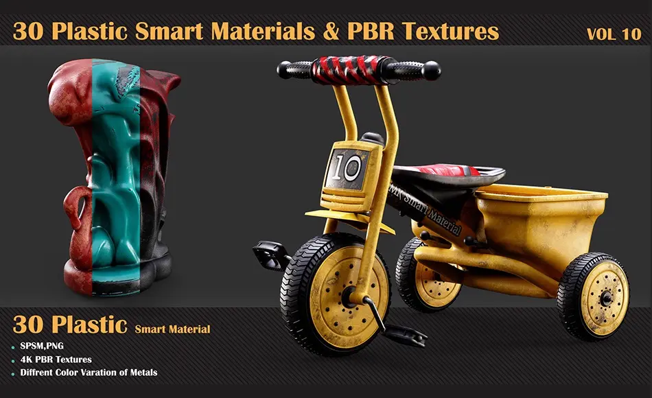 30 组塑料智能材质 30 Plastic Smart Materials & PBR Textures – VOL 10