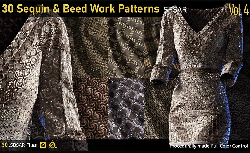 30 款亮片串珠工艺图案 30 Sequin & Beed Work patterns-Vol4-SBSAR