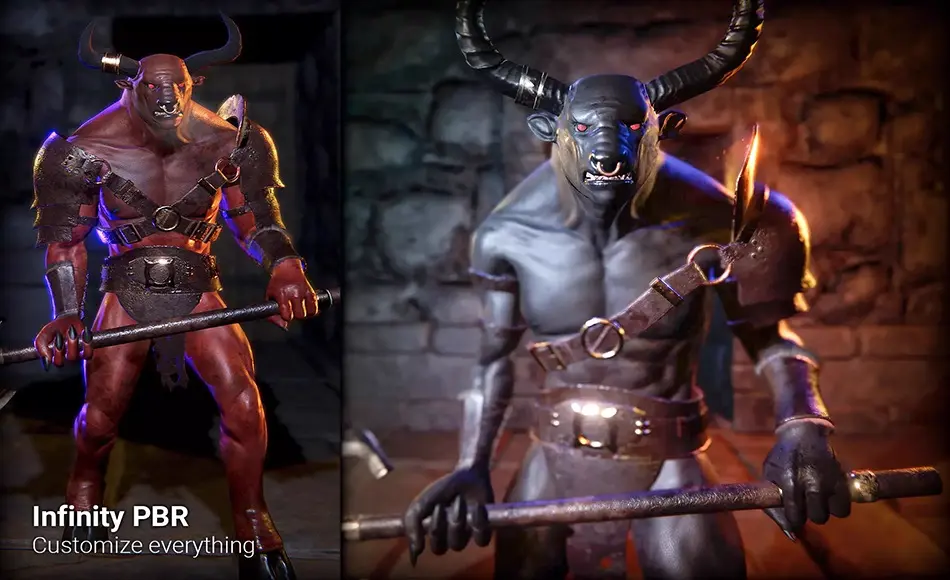 Unity角色 – 牛头怪奇幻角色 Minotaur Character Pack – Fantasy RPG