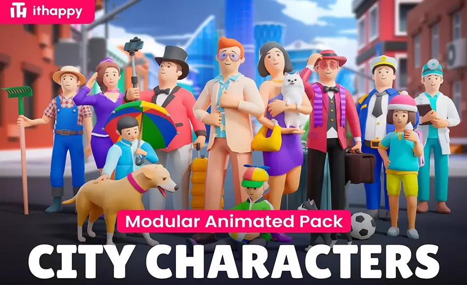 Unity角色 – 模块化城市角色动画包 City Characters – Modular Animated Pack