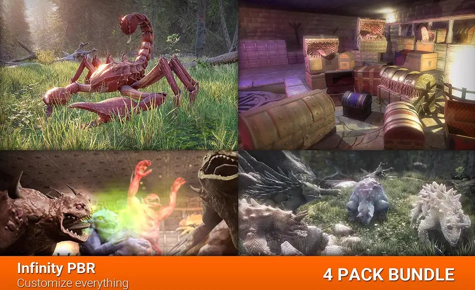 Unity角色 – RPG Fantasy Monster Bundle #8 – 4 Characters Fantasy RPG