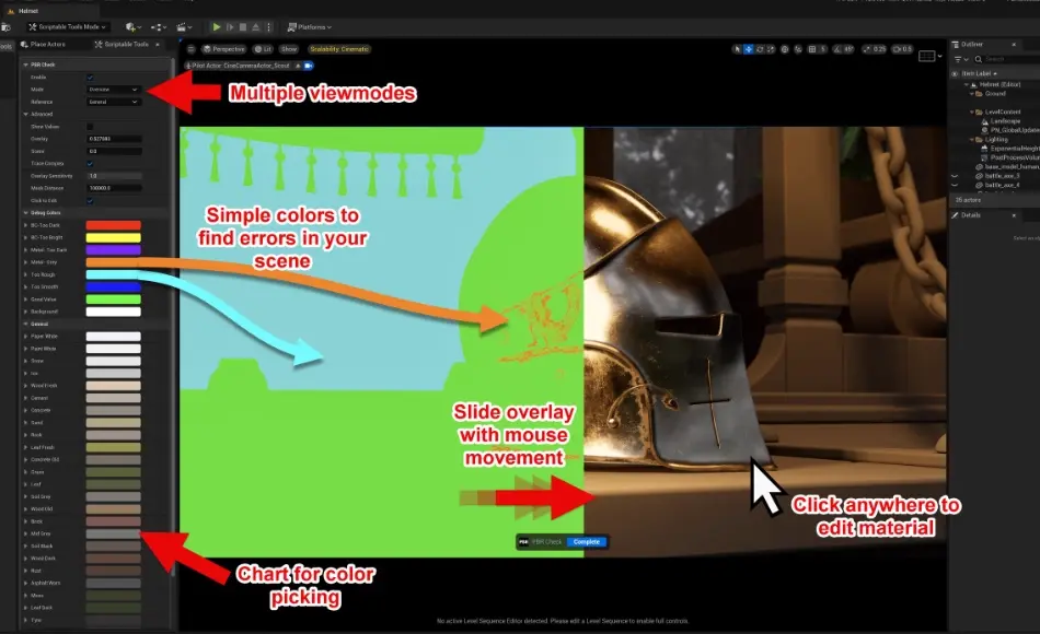 【UE5】材质验证器和调试器 PBR Check: Instant Material Validator & Debugger