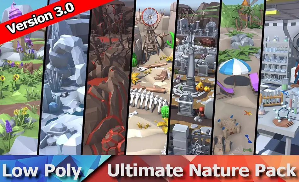 Unity场景 – 风格化自然场景包 Ultimate Low Poly Nature Pack Unity场景 – 风格化自然场景包 Ultimate Low Poly Nature Pack