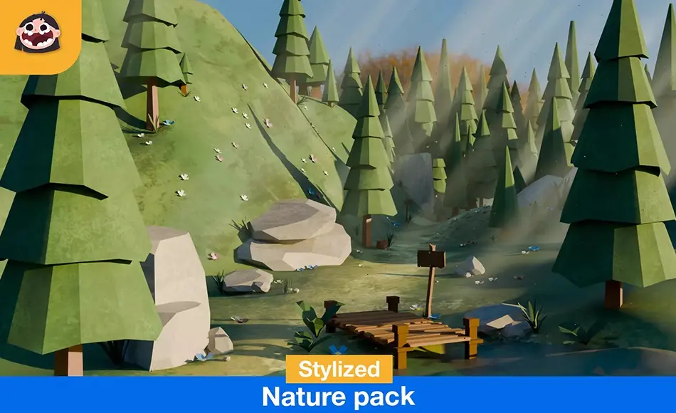 Unity资产 – 风格化自然风景 Low Poly Nature Pack – assets model