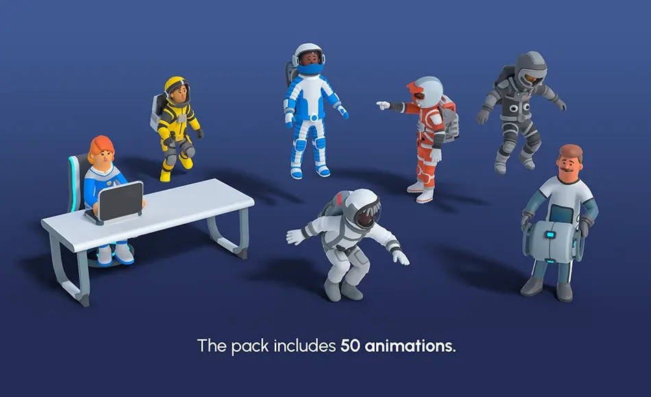 【UE5】风格化卡通宇航员动画包 Astronauts Mini- Low Poly Animated Pack 【UE5】风格化卡通宇航员动画包 Astronauts Mini- Low Poly Animated Pack