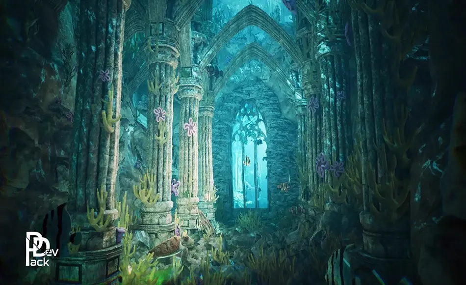 Unity场景 – 亚特兰蒂斯遗迹 Atlantis Ruins / 37+ Assets