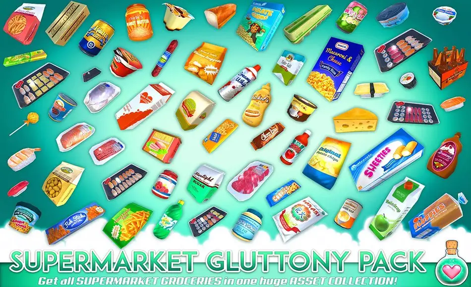 Unity资产 – 超市食品道具 Supermarket Gluttony Pack v4.0