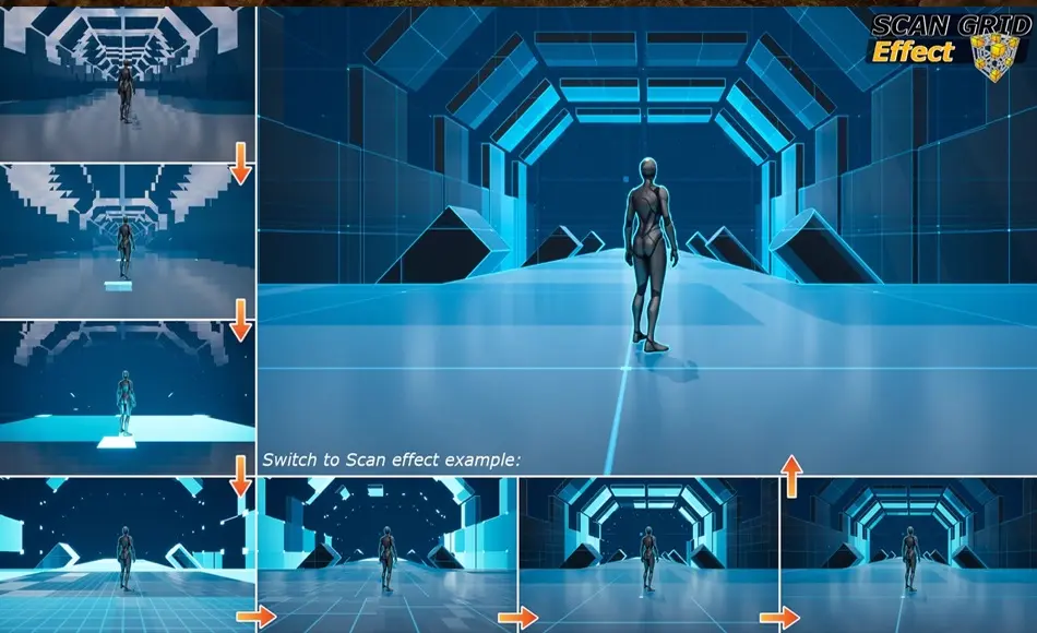 【UE5】模型扫描特效 Scan Grid Effect