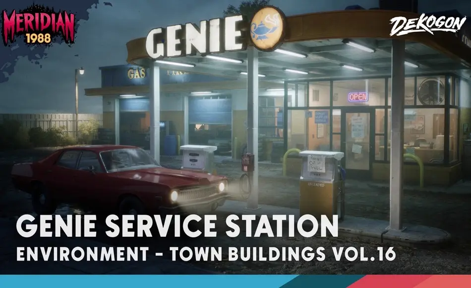【UE5】模块化服务站环境 Meridian 1988: Genie Service Station – Modular Environment (VOL 16)