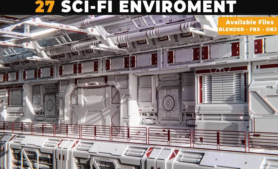 模型资产 – 科幻环境面板套件 27 SCI-FI ENVIROMENT PANEL KITBASH