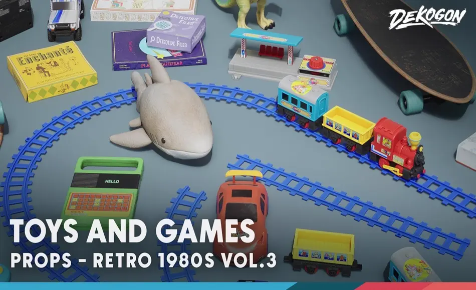 【UE5】80年代复古玩具 Retro 80’s VOL.3 – Toys (Nanite and Low Poly)