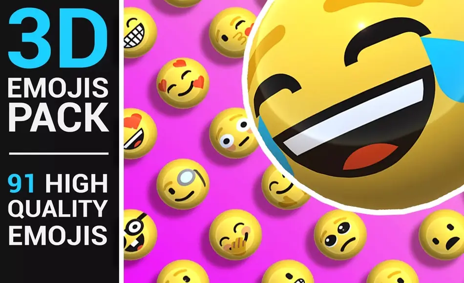 Unity资产 – 表情资产包 3D Emojis Pack