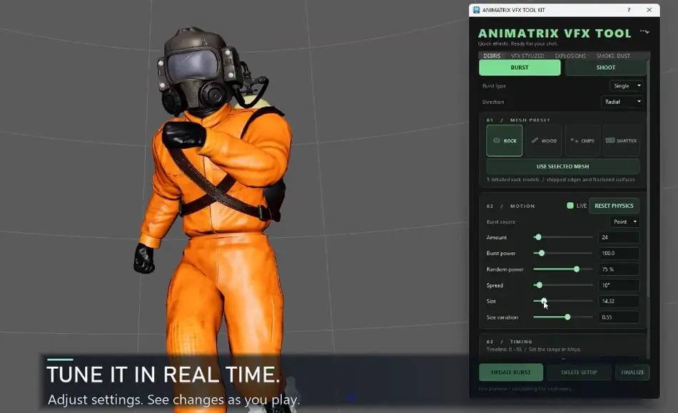 Maya插件 – 动画特效预设 Animatrix VFX Toolkit