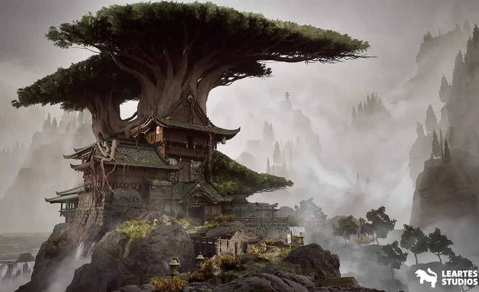 【UE5】亚洲灵树寺庙环境 Asian Spirit Tree Temple Environment