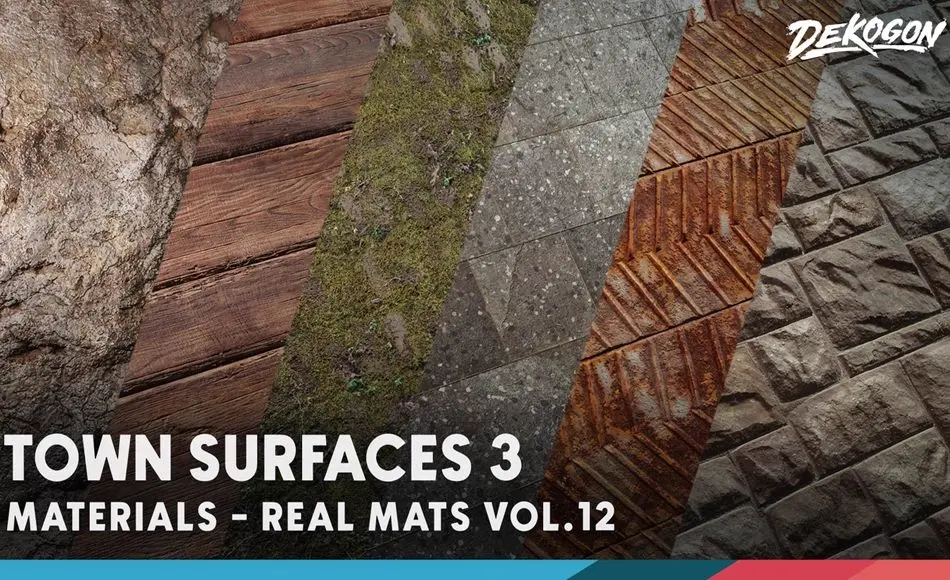 【UE5】写实城镇纹理材质 Realistic Materials VOL.12 – Town Surfaces 3 (45+ Materials) 【UE5】写实城镇纹理材质 Realistic Materials VOL.12 – Town Surfaces 3 (45+ Materials)