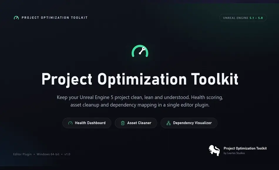 UE5插件 – 项目优化工具包 Project Optimization Toolkit POT (Performance Optimization, Asset Cleaner )