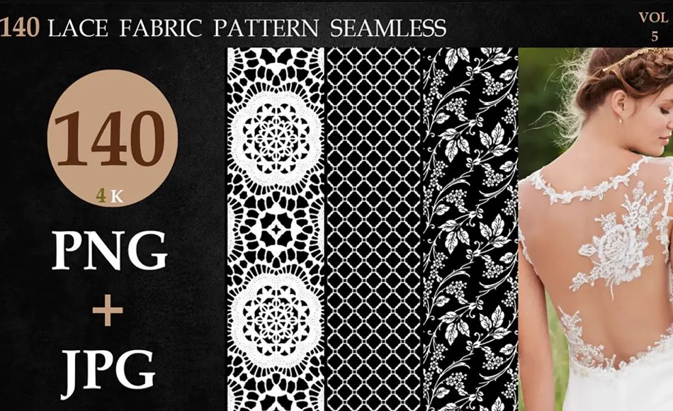 140 款无缝蕾丝面料图案 140 LACE FABRIC PATTERN SEAMLESS-vol 5 140 款无缝蕾丝面料图案 140 LACE FABRIC PATTERN SEAMLESS-vol 5