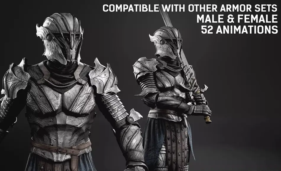 Unity角色 – 黑暗骑士 Dark Knight – Male and Female Unity角色 – 黑暗骑士 Dark Knight – Male and Female