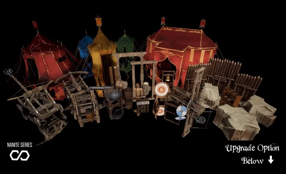 【UE5】中世纪战争营地套装 [Nanite] Medieval War Camp Kit (War Camp Props, Medieval Props)