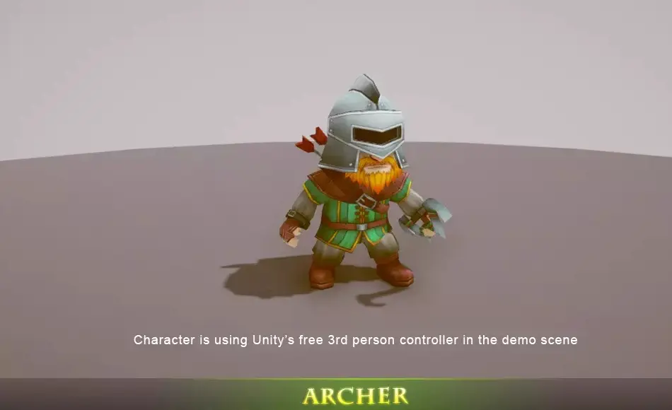 Unity角色 – 卡通弓箭手角色 Archer