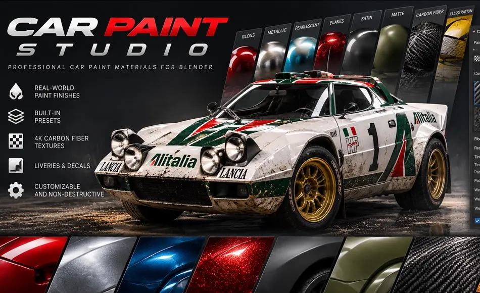 Blender插件 – 车漆材质系统 CarPaintStudio