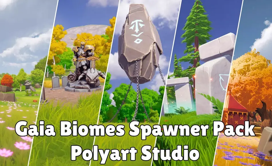 Unity插件 – 生物群系生成器 Gaia Biomes Spawner Pack – Polyart Studio