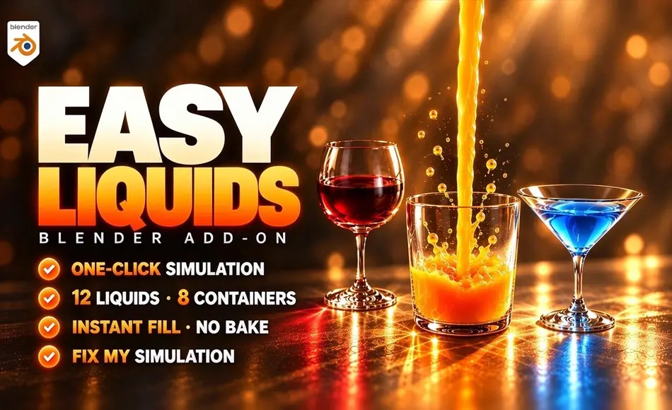 Blender插件 – 液体模拟插件 Easy Liquids