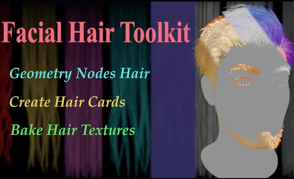 Blemder插件 – 毛发预设工具包 Facial Hair Toolkit Geo