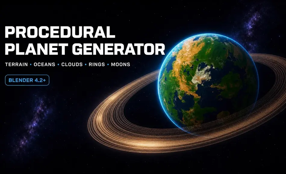 Blender插件 – 程序化成行星生成器 Procedural Planet Generator