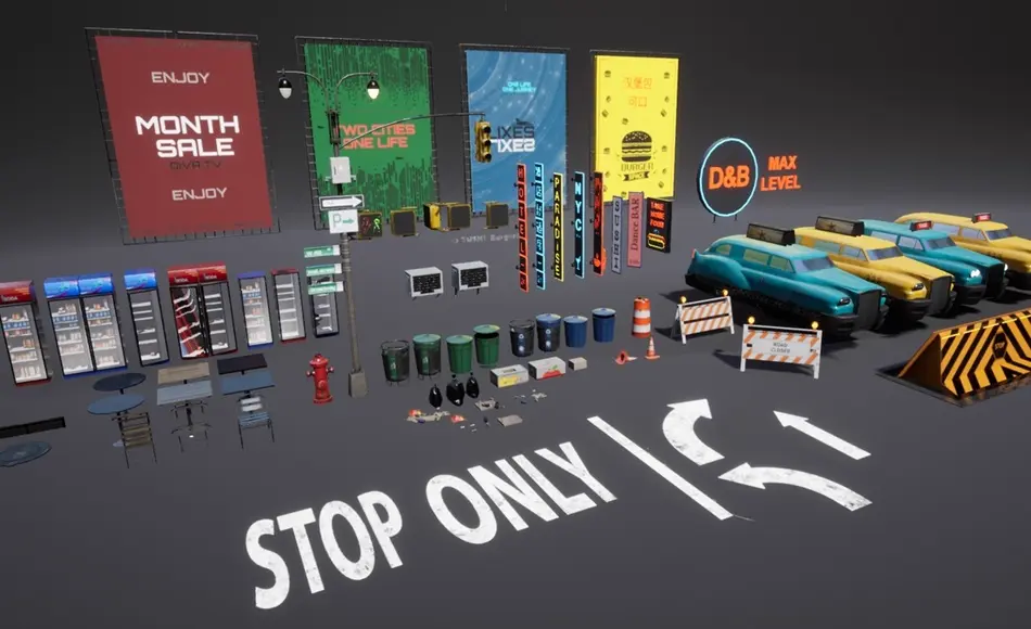 【UE5】城市道具 City props