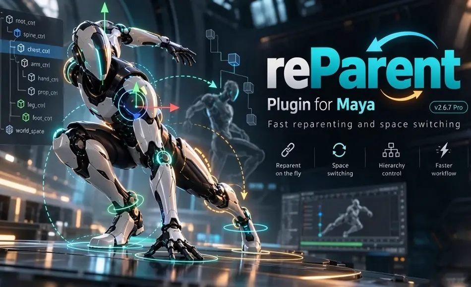 Maya插件 – 动画润色的工具 reParent